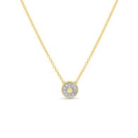 Diamond Circle Pendant and 9ct Yellow Gold Chain_0