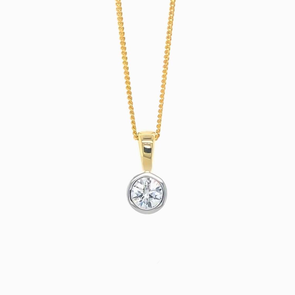 Lab Grown 0.40pt Diamond 9ct Gold Pendant Only_0