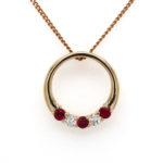 9ct Yellow Gold 5-Stone Ruby & Diamond Family Pendant (pendant only)_0