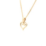 Gold Small Koru Heart Pendant 9ct with Plated Chain Adeline Knight Design_0
