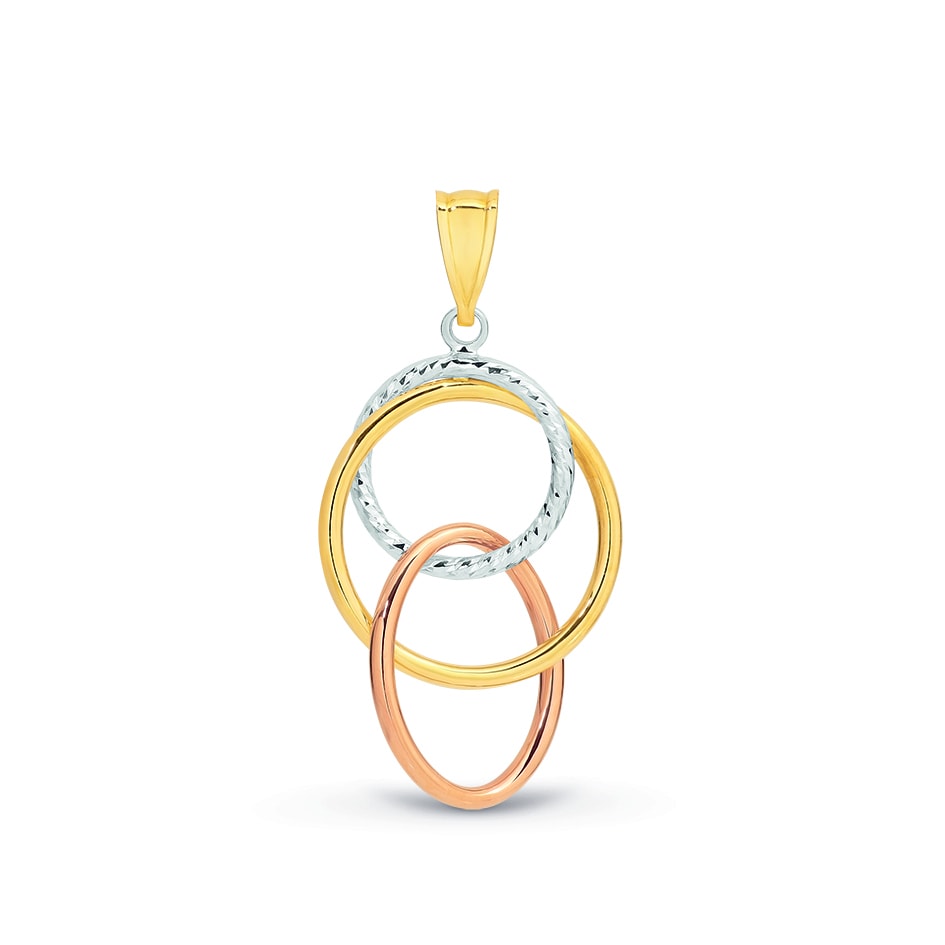 9ct Tritone Circle Pendant_0