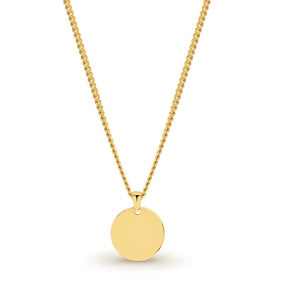 9ct Gold Disc Pendant With Gold Plated Chain_0