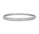 18ct Wg Round and Baguette cut Diamond Bangle 2.358ct TDW 50x60mm_0