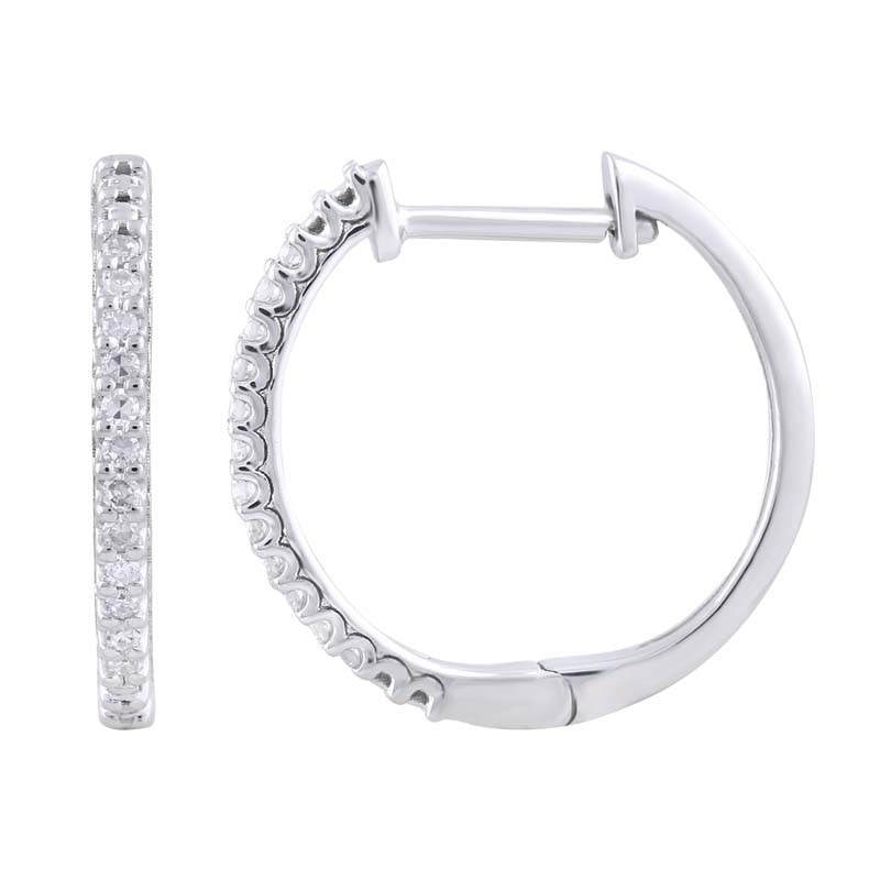 9ct Gold Diamond Claw Set Huggies_0