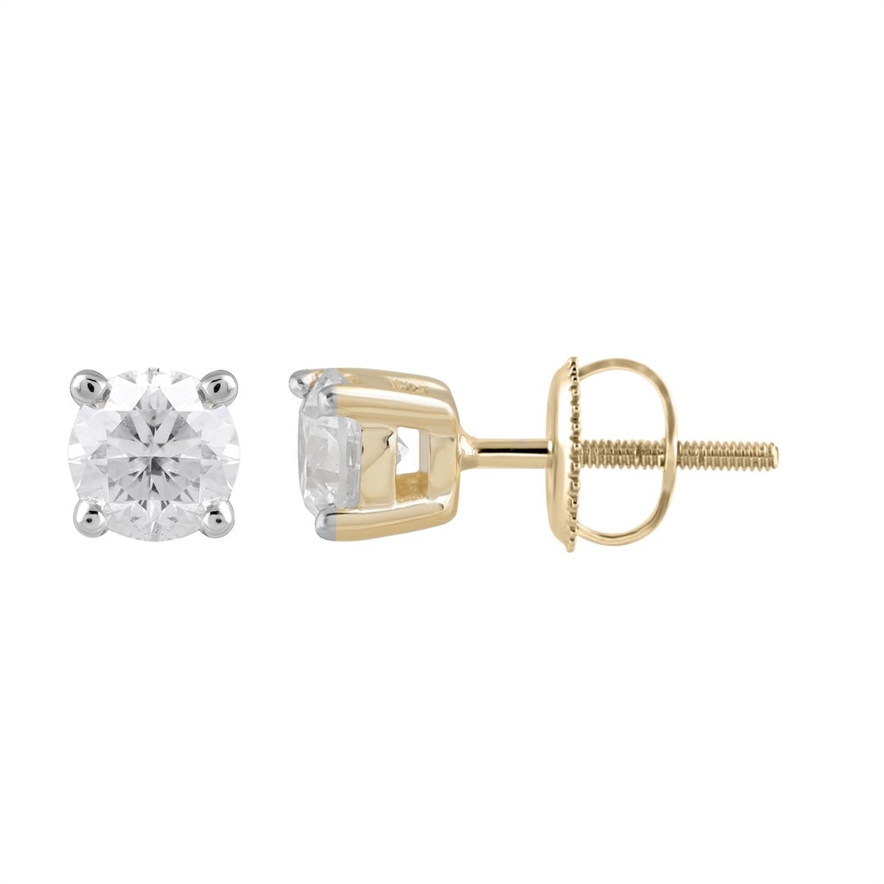 Yellow Gold Diamond Stud earrings_0