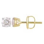 Diamond Stud Earrings 9ct White Gold and Yellow Gold HI-I1 .75pt tdw_0