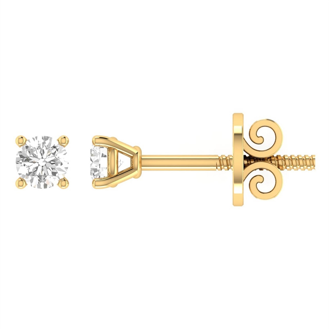 Gold diamond Studs .40pt TDW GH - 11 18ct yellow gold_0