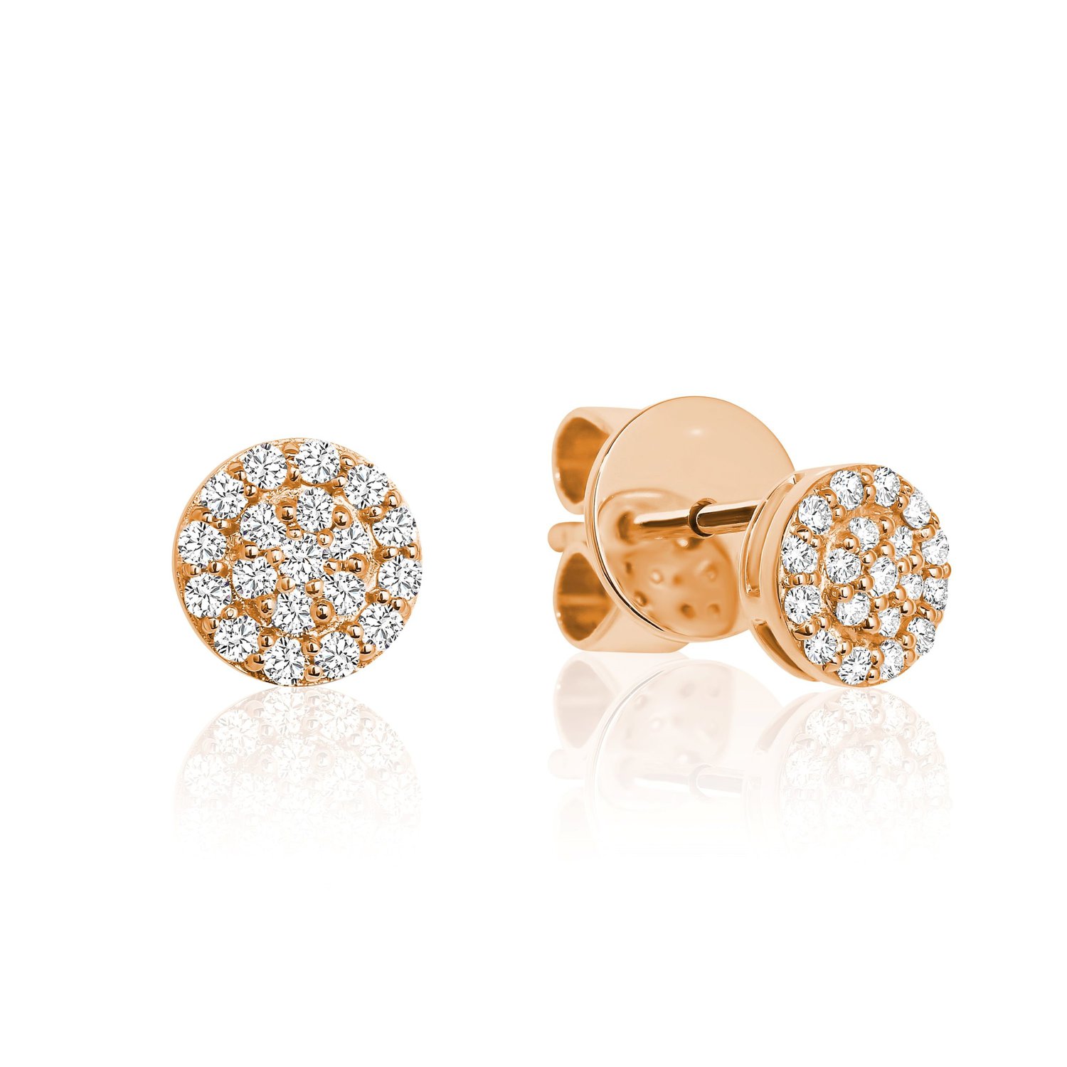 Diamond Rose Gold Cluster Earrings .18 TDW_0