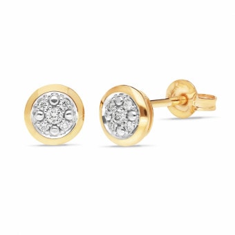 PUCES PAVED LUCKY MOVE SILVER DIAMOND EARRINGS main image 0