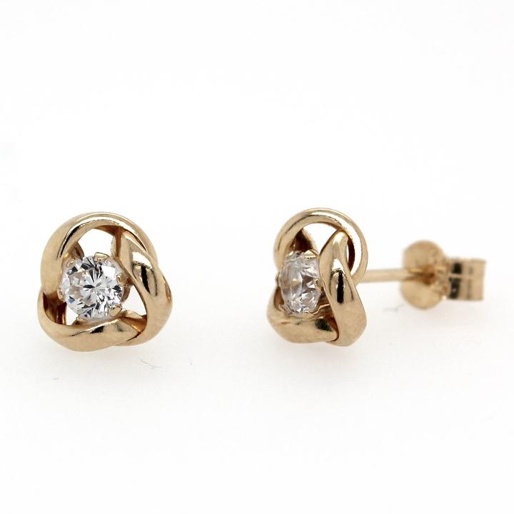 Knot Studds CZ and 9ct Gold_0