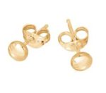 Gold 3.6mm Flat Ball Earrings_0