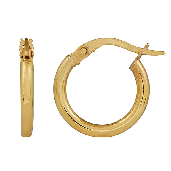 9ct Yellow Gold Tube Hoops_0