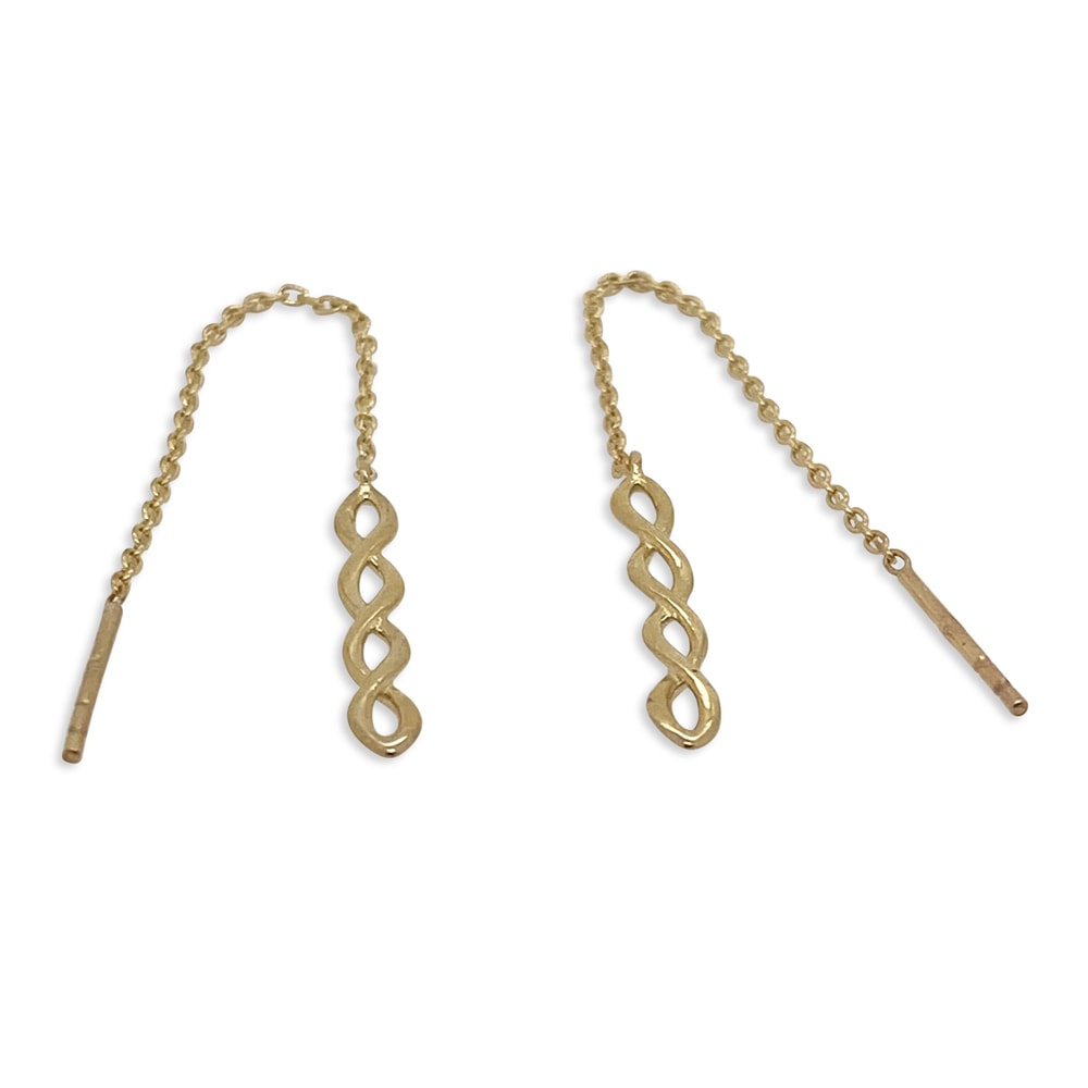 Gold Thread Earrings 9ct_0