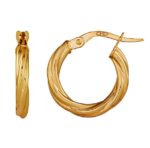 9ct Yellow Gold Twist Earrings_0