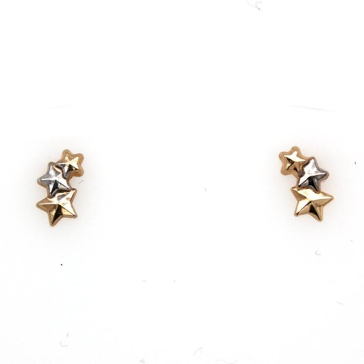 Star Earrings Tri Colour Gold_0