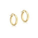 9ct Gold Hoop Earrings hollow tube 15mm_0