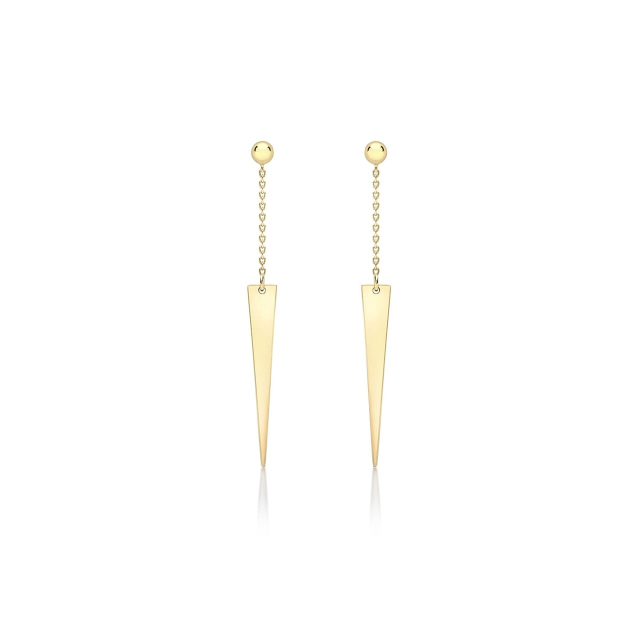 Gold Spear Drop Chain Earrings 9ct Yellow Gold_0