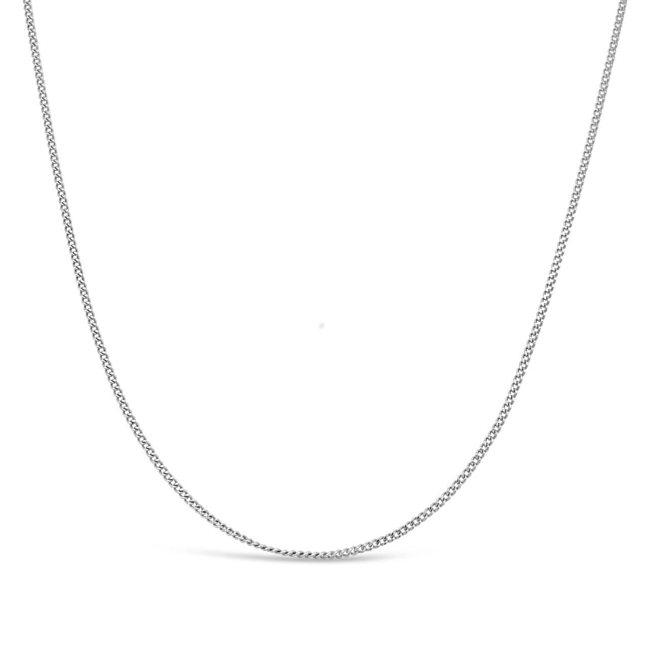 9ct White Gold CD30 Curb Link 50cm Chain_0