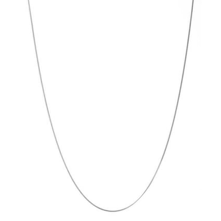 White Gold Diamond Diamond Cut Curb Chain 9ct 50cm_0
