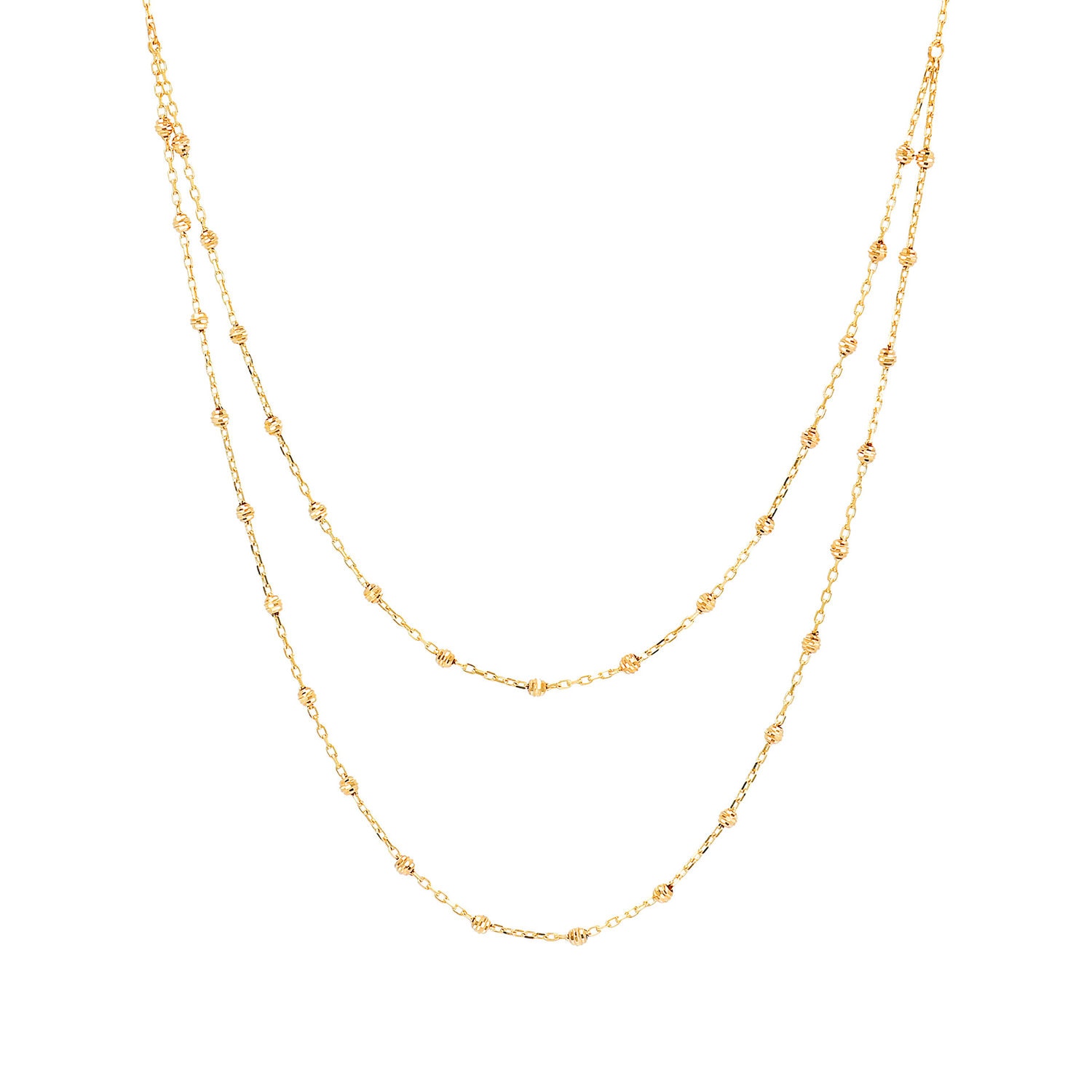 Yellow Gold Beaded Chain_0