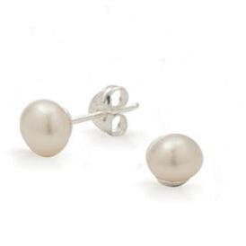 Silver 6m White FWP Button Studs_0