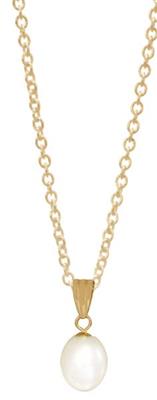 9ct yg (8.5-9mm) fwp white drop pendant and gold plated chain_0