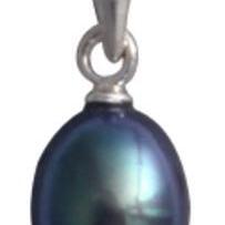 6.5-7Mm Fwp Dyed Black Drop Pendant With 45Cm Display Chain Incl_0