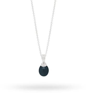 Black Fresh Water Pearl Necklace_0