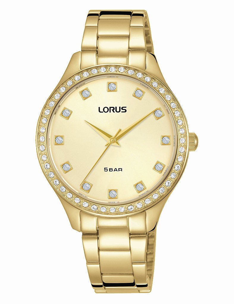 Lorus Ladies Gold Stone Set Watch_0