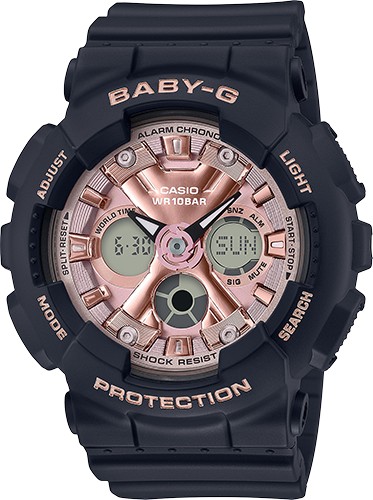 Baby-G ana/digi pink face with black resin band_0