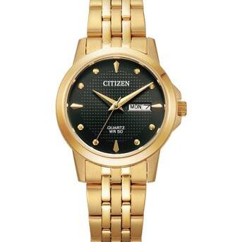 Gold and Black lds ana 50mtr day date watch_0