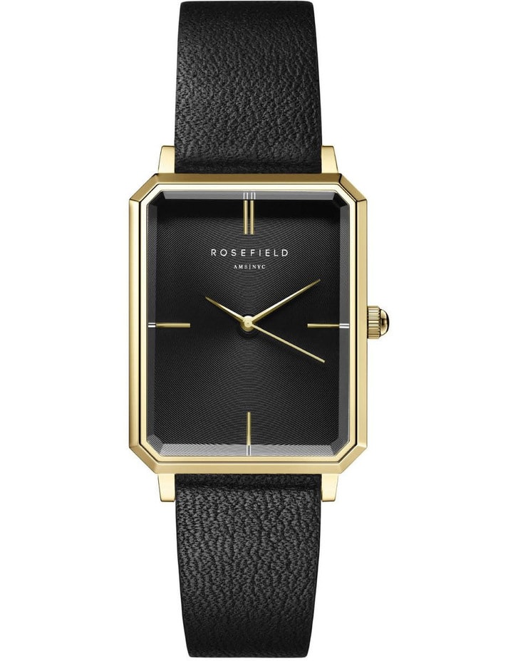 Rosefield lds black/gold Elles leather strap_0