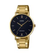 Gold Casio Black Face Analoge Dress Watch_0