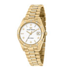Chiara Ferragni Gold White Dial Bracelet Watch with Stones_0