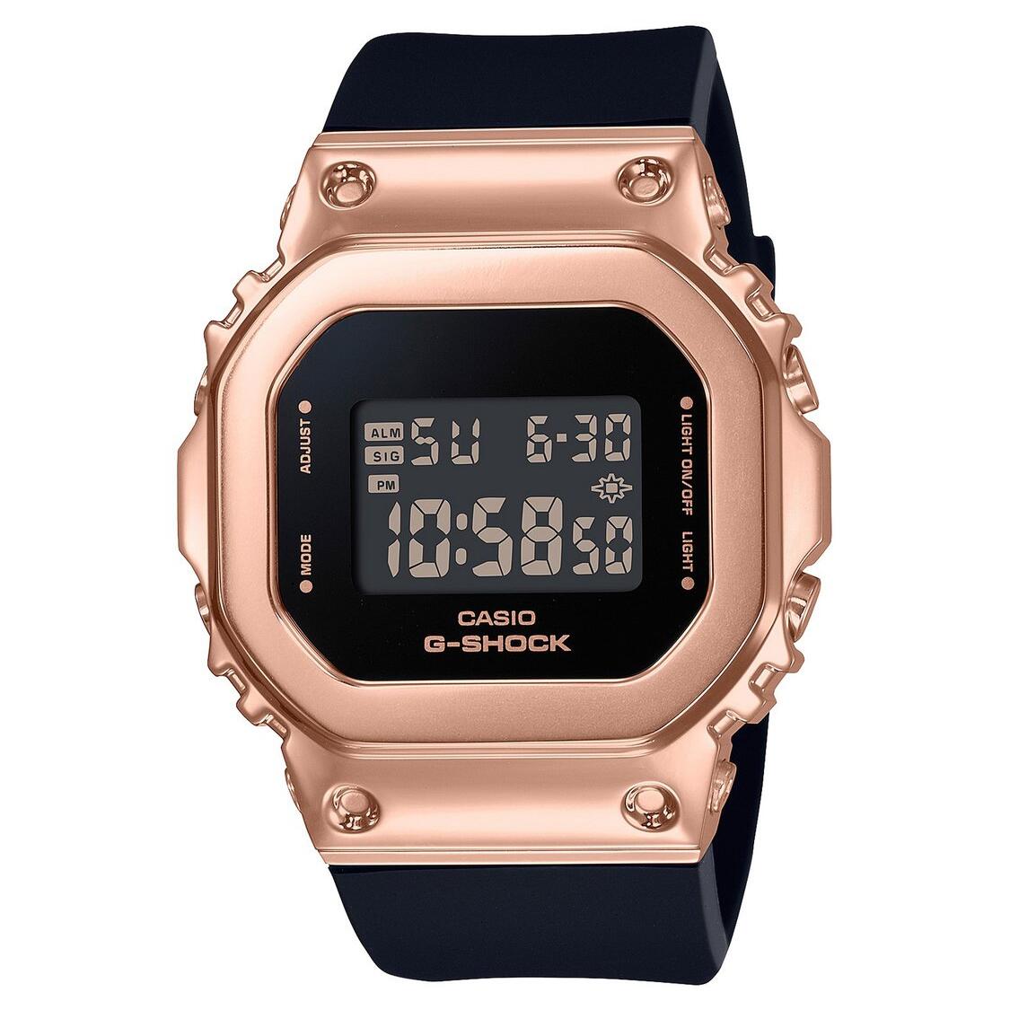 G Shock Ladies Slim Digital Black & Rose Gold Watch_0