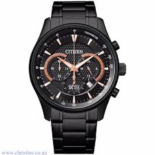 Citizen Black and Rose Gold Chronograph Watch_0