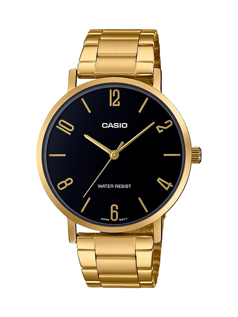 Casio Gold and Black Analogue Watch_0