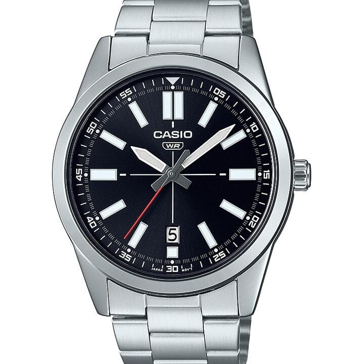 Casio Analogue Stainless Steel With Black Dial Watch_0