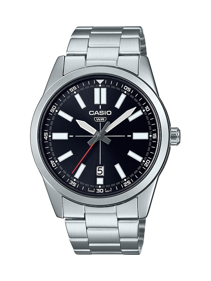Casio Analogue Stainless Steel With Black Dial Watch_0