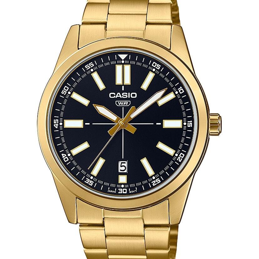 Casio Analog Date Blk/Gold Watch_0