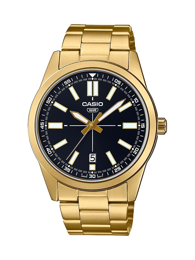 Casio Analog Date Blk/Gold Watch_0