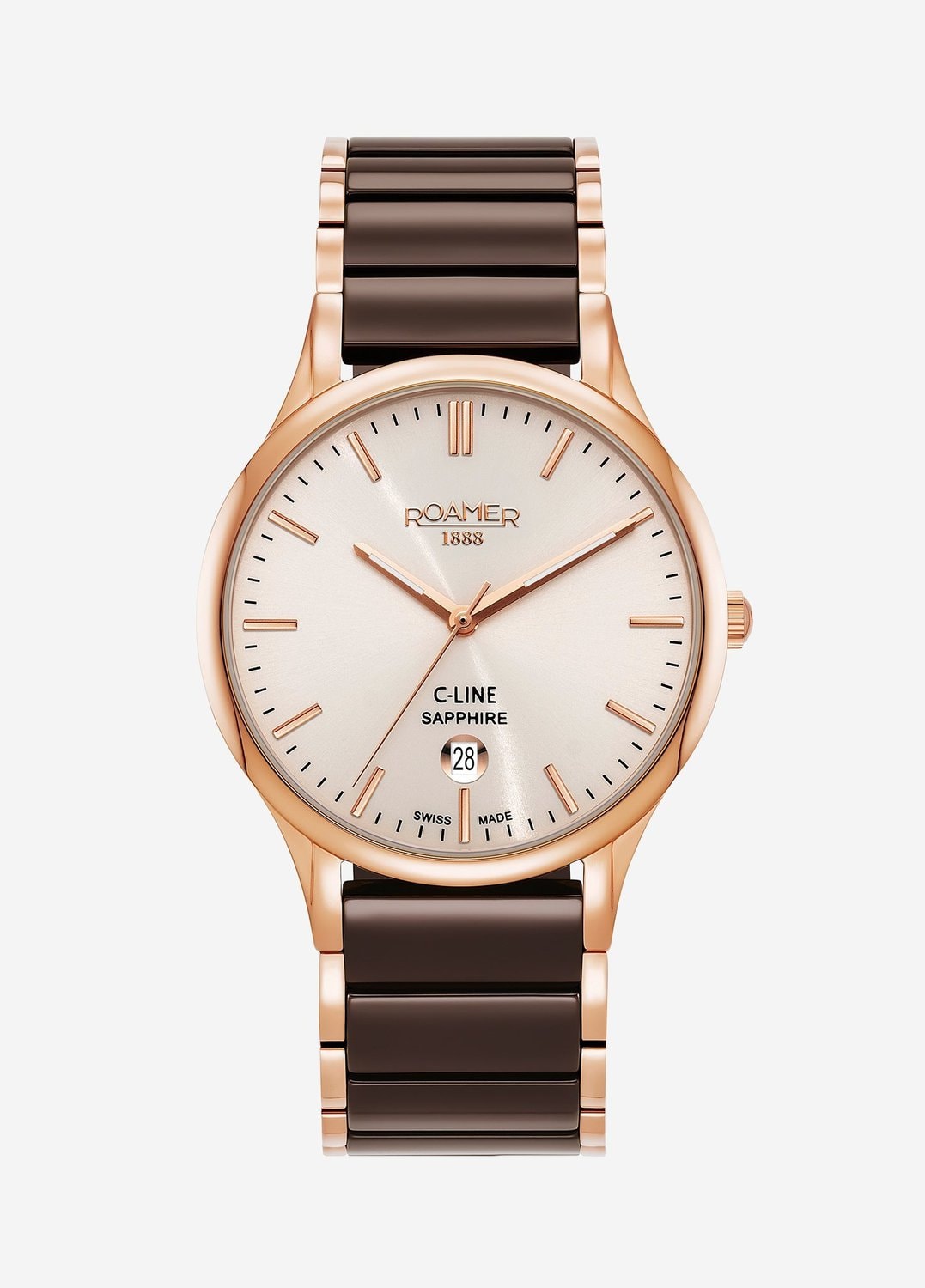 Roamer Gents Rose Gold and Ceramic Watch_0