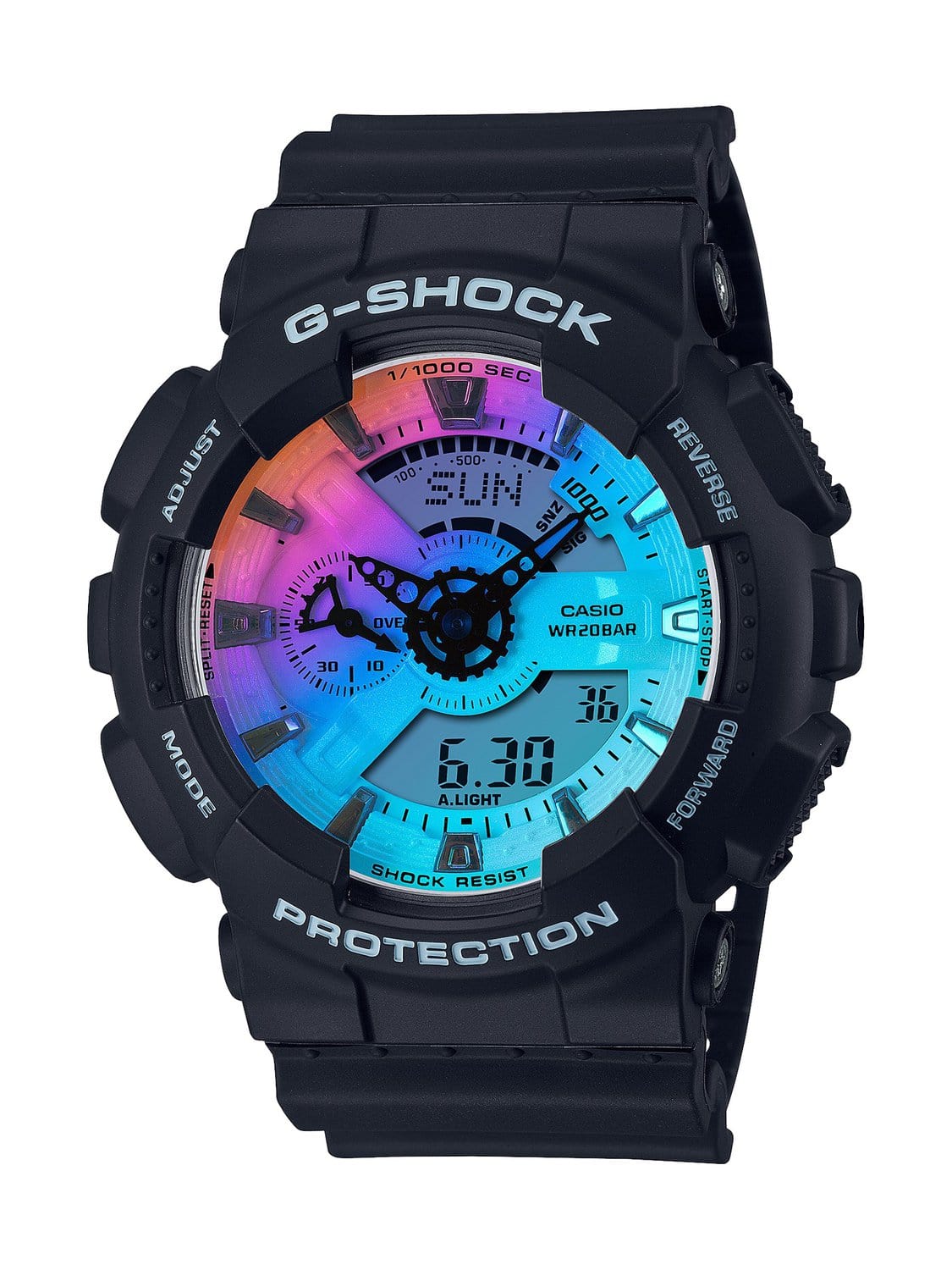 G-Shock Duo 200Mtr Vapour Glass Blk Resin Rainbow_0