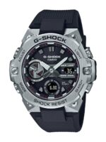 G-Shock Solar Steel Watch with Black Resin Band_0