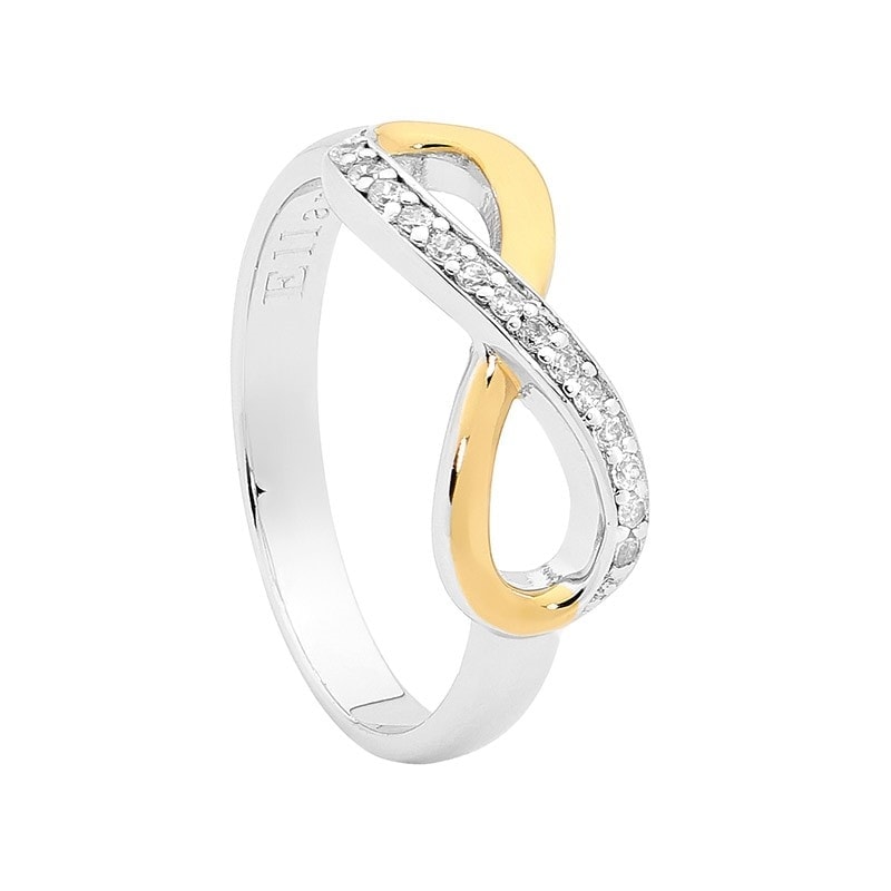 Silver and Gold Plated CZ Infinity Ring_0