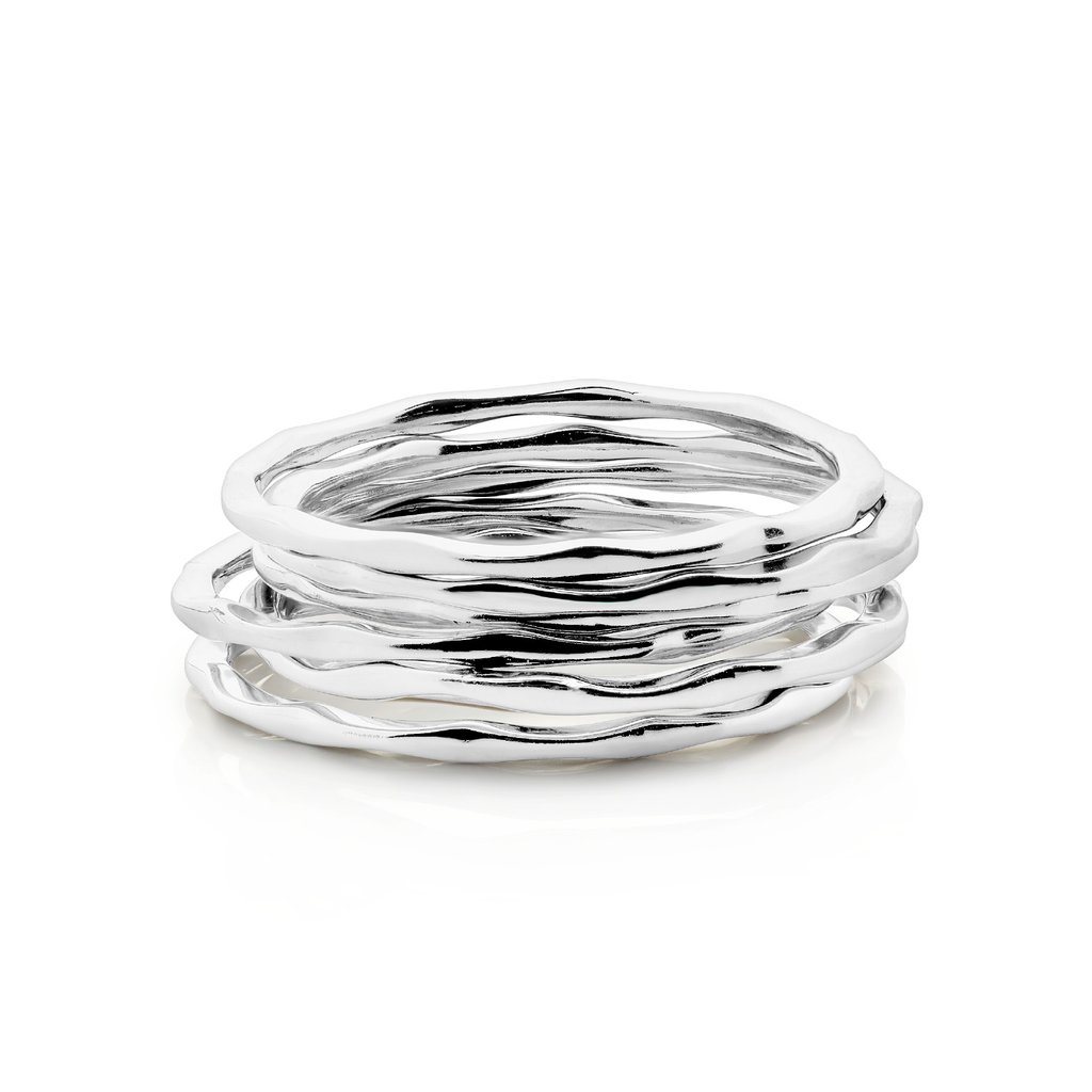 Boh Runga Sterling silver lil perfect circle stacker rings_0