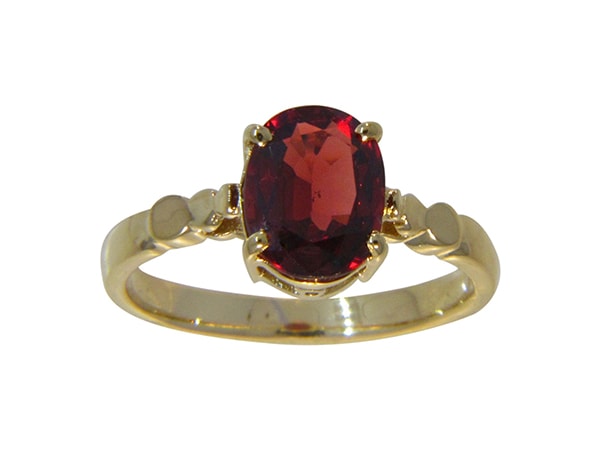 Garnet Ring With Etched Heart_0