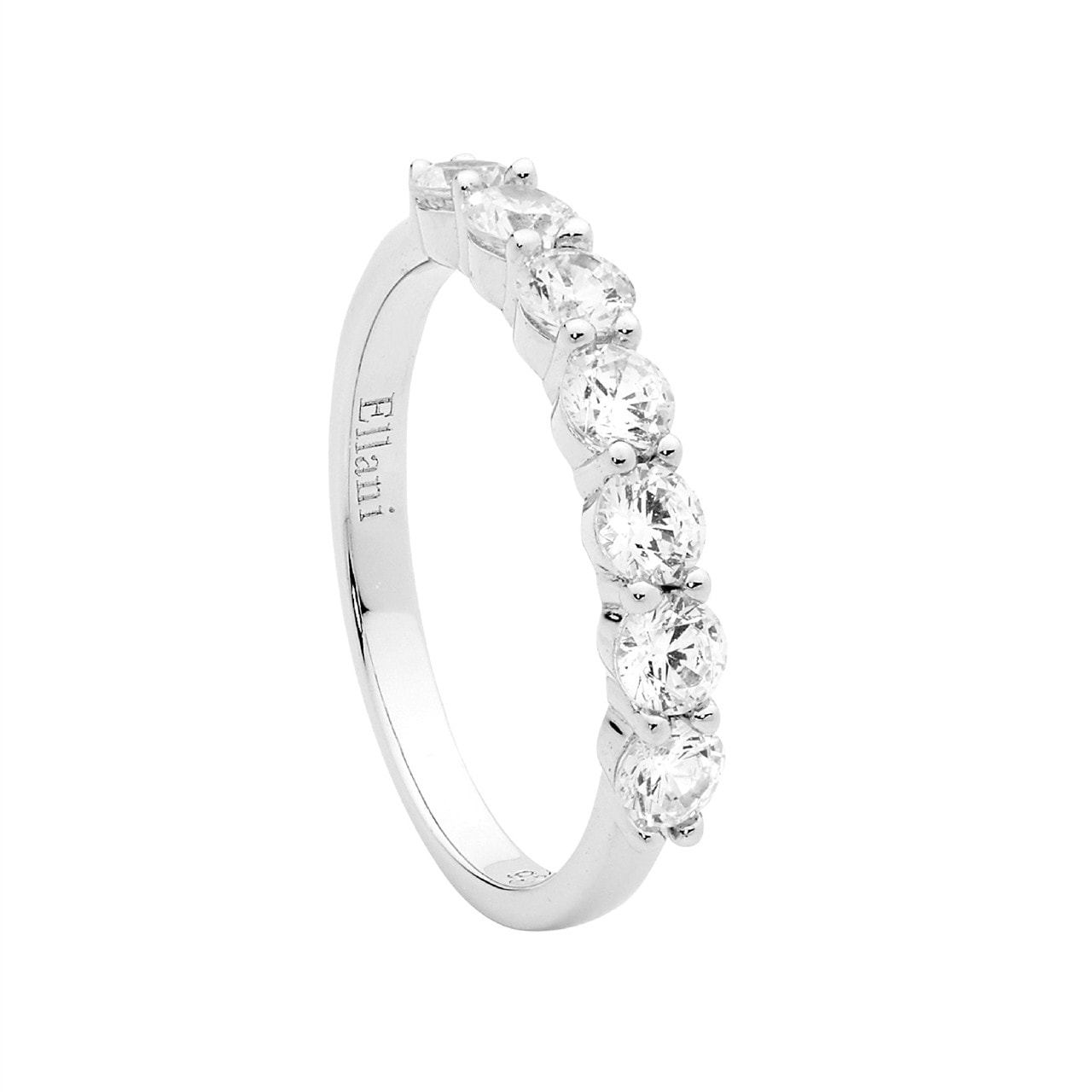 Silver CZ Bead Set Ring_0