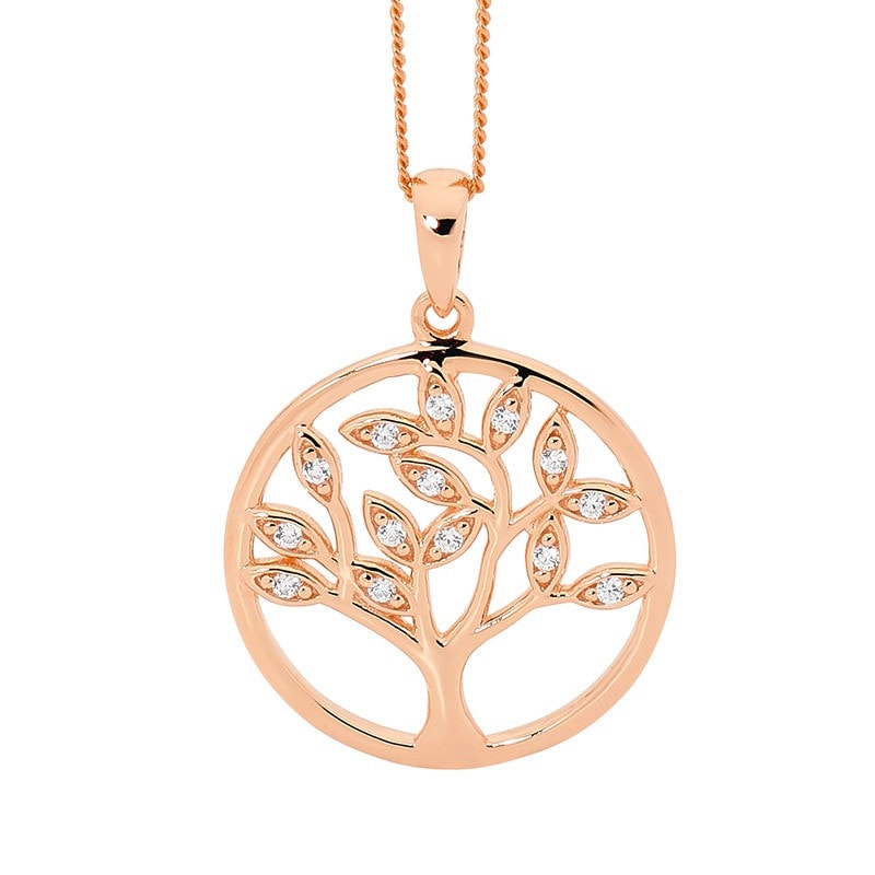 Rose Gold Plated Tree of Life Pendant_0