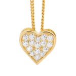 Yellow Gold Plated Cubic Zriconia Heart Pendant & Chain_0